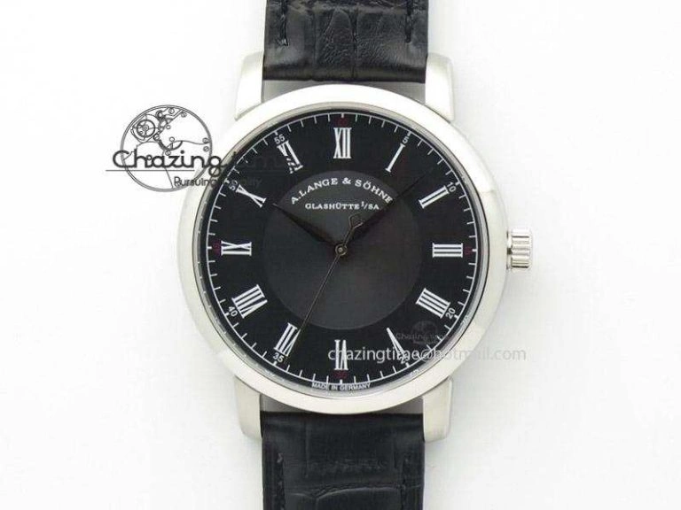 1815 Tourbillon Handwerkskunst SS White Dial On Black Leather Strap