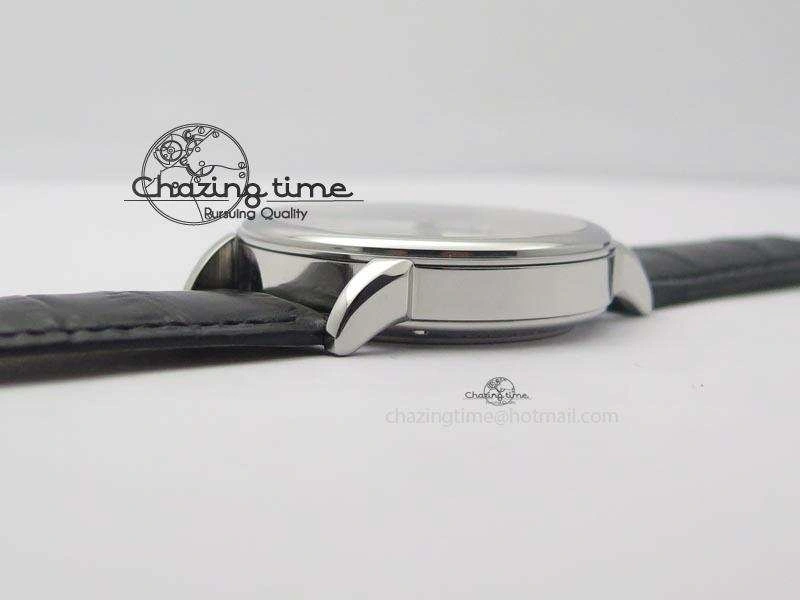1815 Tourbillon Handwerkskunst SS White Dial On Black Leather Strap