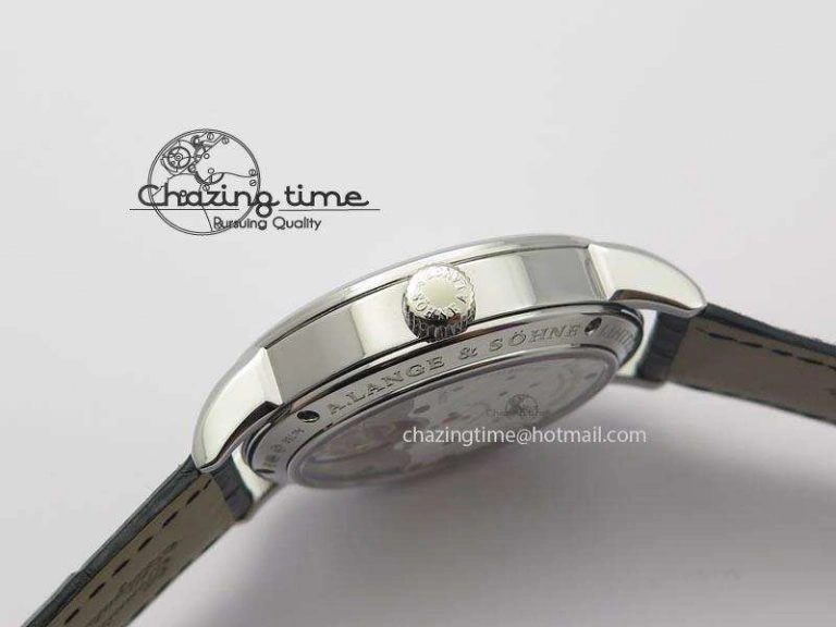 1815 Tourbillon Handwerkskunst SS White Dial On Black Leather Strap