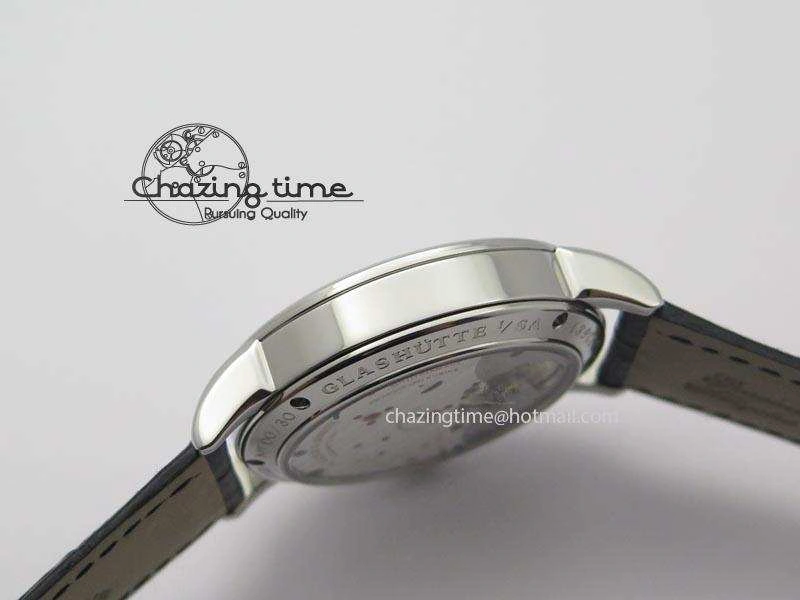 1815 Tourbillon Handwerkskunst SS White Dial On Black Leather Strap