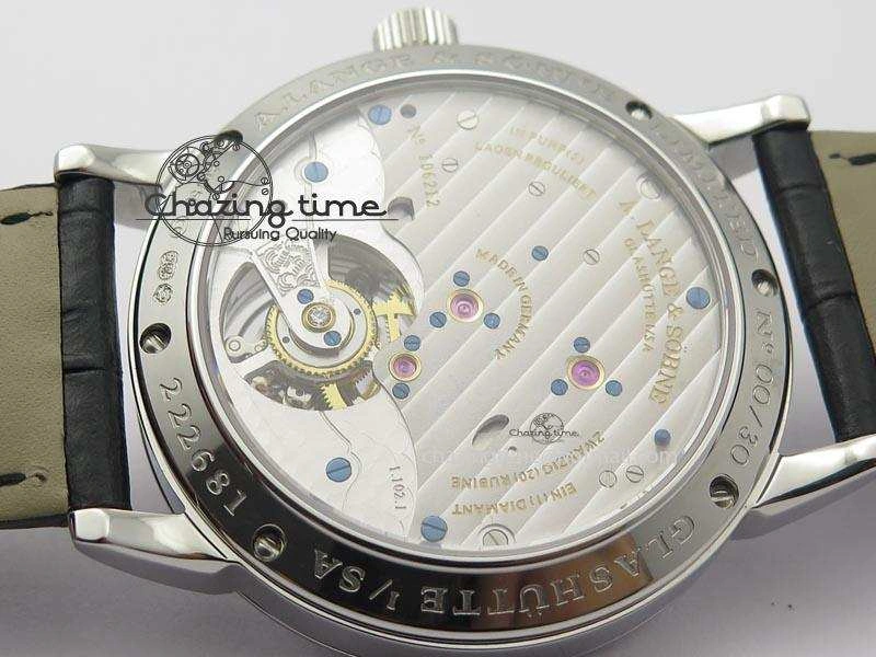 1815 Tourbillon Handwerkskunst SS White Dial On Black Leather Strap