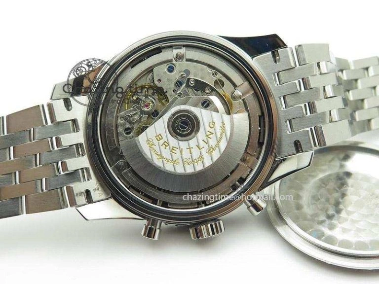 1884 Chronometre Navitimer JF Best Edition Black Dial On SS Bracelet A7750