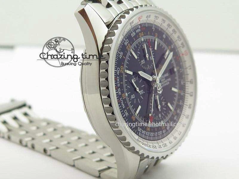 1884 Chronometre Navitimer JF Best Edition Black Dial On SS Bracelet A7750