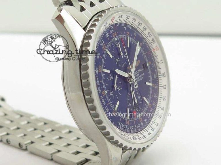 1884 Chronometre Navitimer JF Best Edition Blue Dial On SS Bracelet A7750