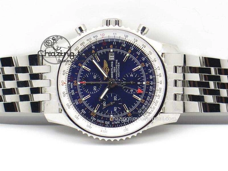 1884 Chronometre Navitimer JF Best Edition Blue Dial On SS Bracelet A7750