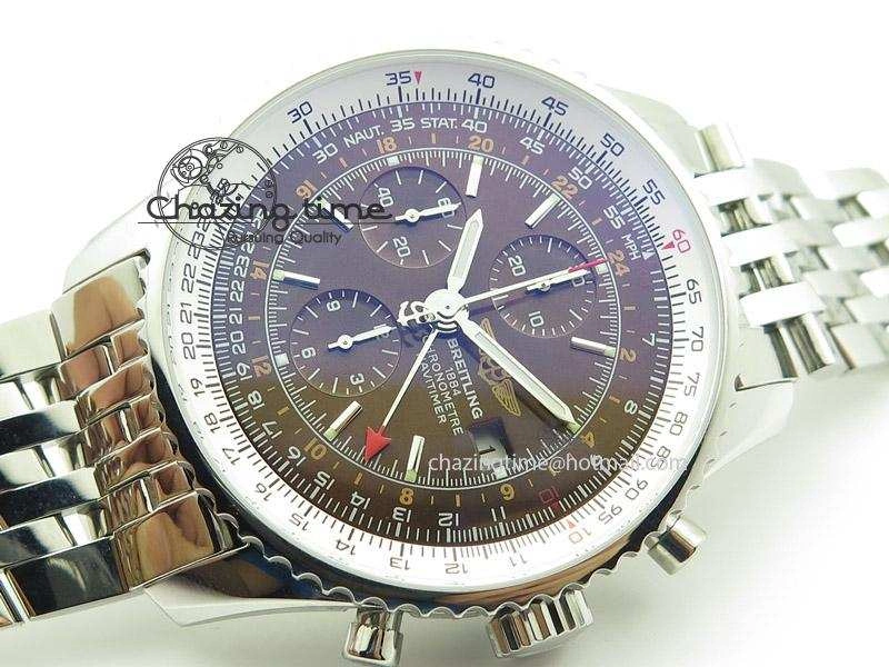 1884 Chronometre Navitimer JF Best Edition Brown Dial On SS Bracelet A7750