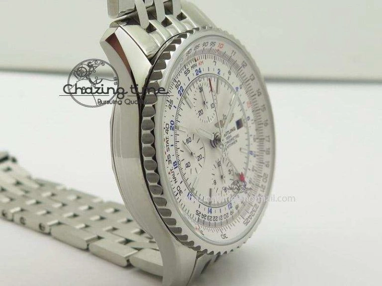 1884 Chronometre Navitimer JF Best Edition White Dial On SS Bracelet A7750