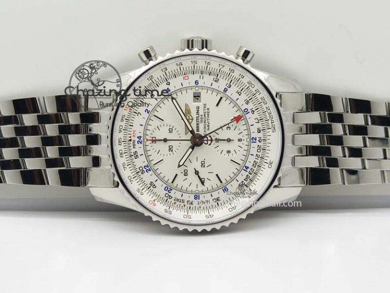 1884 Chronometre Navitimer JF Best Edition White Dial On SS Bracelet A7750