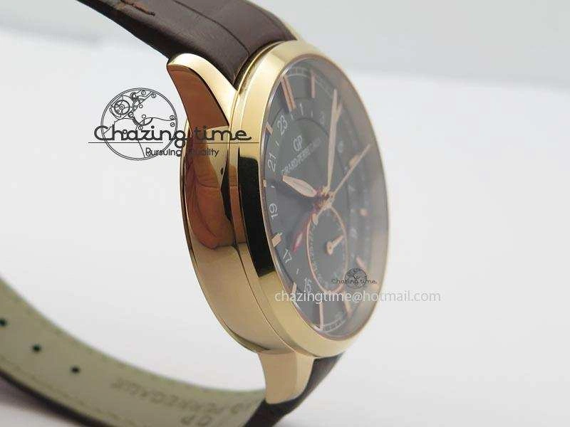 1966 Dual Time RG TF 1:1 Best Edition Gray Dial On Brown Leather Strap A3300