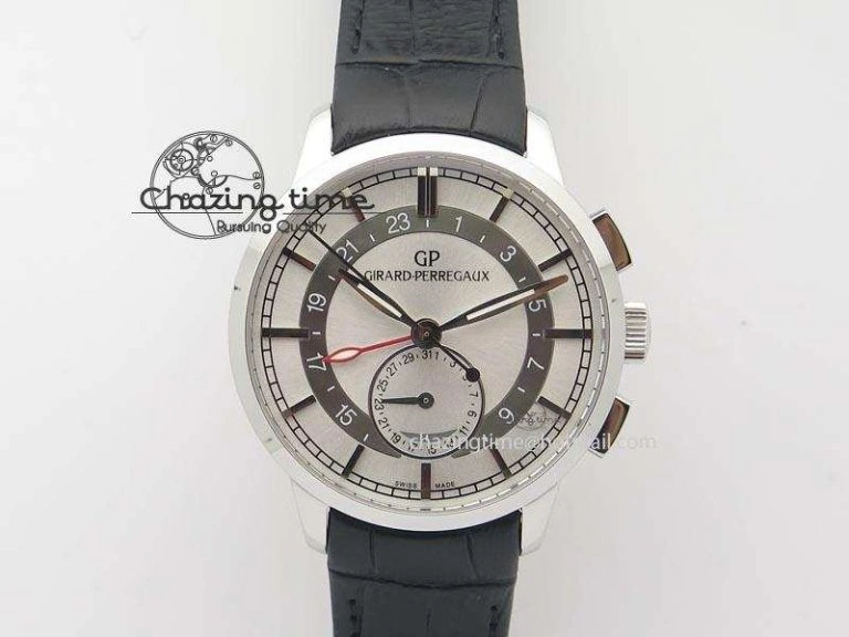 1966 Dual Time RG TF 1:1 Best Edition White Dial On Brown Leather Strap A3300