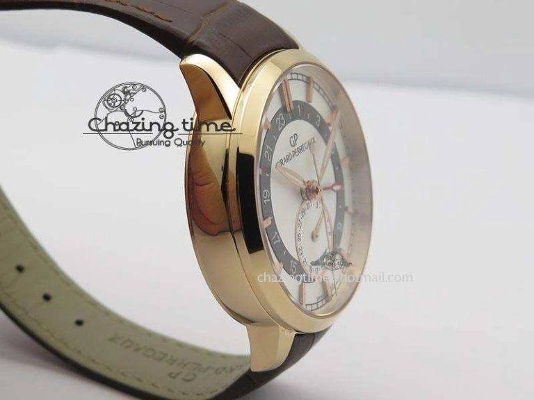 1966 Dual Time RG TF 1:1 Best Edition White Dial On Brown Leather Strap A3300