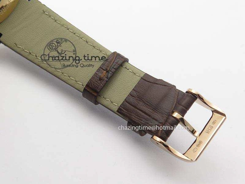 1966 Dual Time RG TF 1:1 Best Edition White Dial On Brown Leather Strap A3300