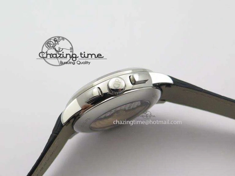 1966 Dual Time SS TF 1:1 Best Edition White Dial On Brown Leather Strap A3300