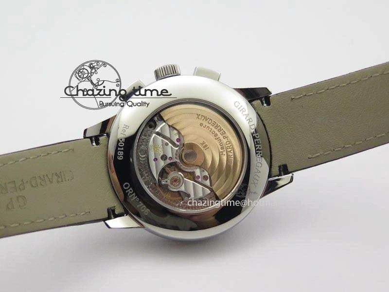 1966 Dual Time SS TF 1:1 Best Edition White Dial On Brown Leather Strap A3300
