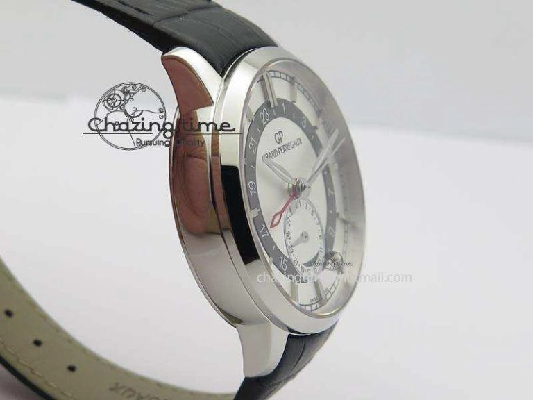 1966 Dual Time SS TF 1:1 Best Edition White Dial On Brown Leather Strap A3300