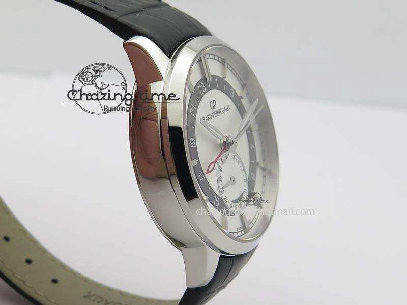 1966 Dual Time SS TF 1:1 Best Edition White Dial On Brown Leather Strap A3300