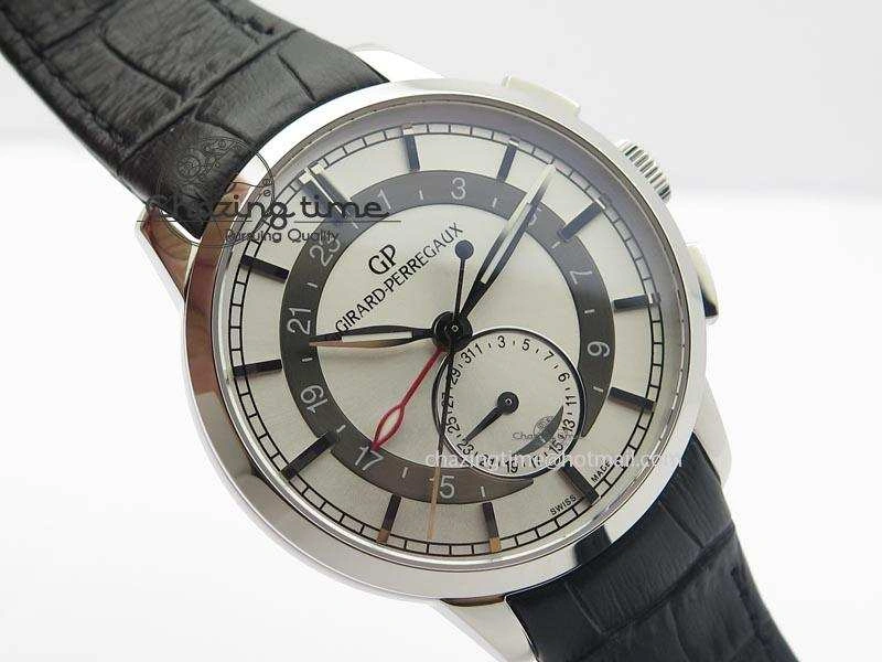 1966 Dual Time SS TF 1:1 Best Edition White Dial On Brown Leather Strap A3300