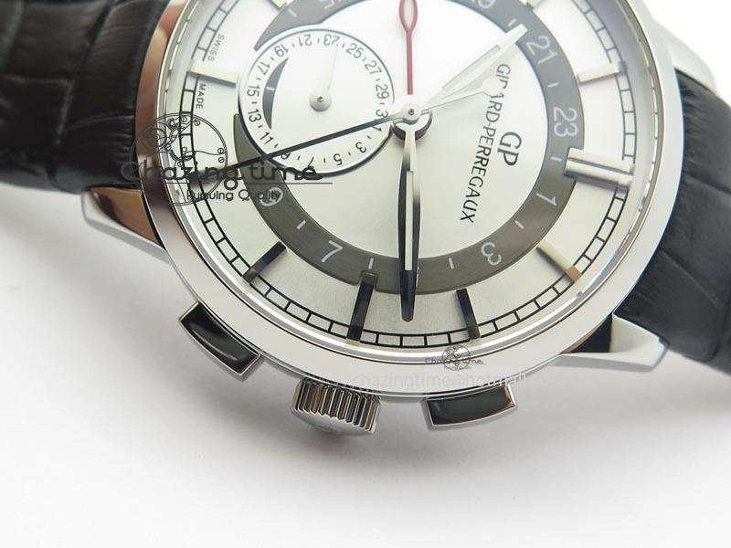 1966 Dual Time SS TF 1:1 Best Edition White Dial On Brown Leather Strap A3300