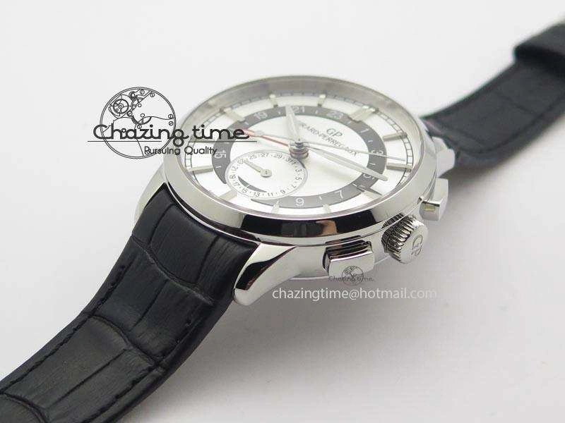 1966 Dual Time SS TF 1:1 Best Edition White Dial On Brown Leather Strap A3300