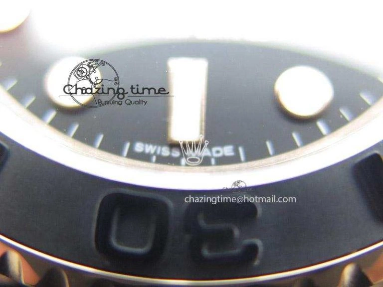 2015 YachtMaster RG Ceramic Bezel BP Maker Best Edition On Black Rubber Strap A2836 V2