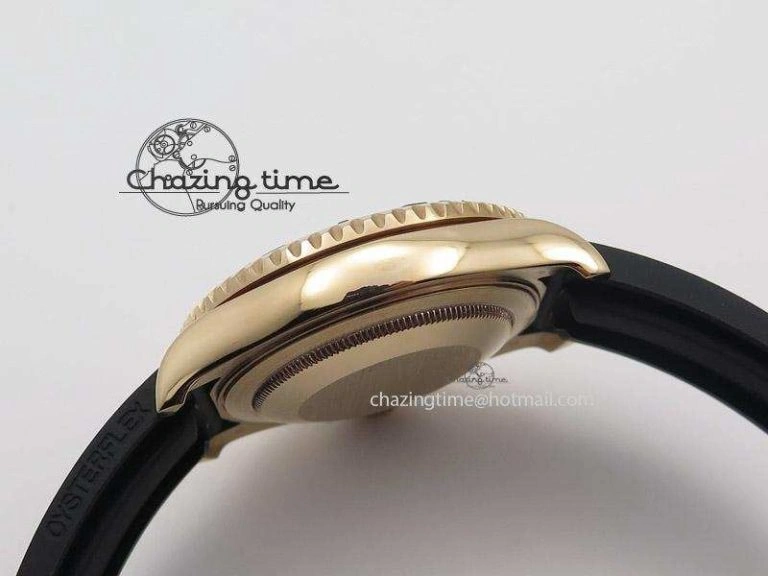2015 YachtMaster RG Ceramic Bezel BP Maker Best Edition On Black Rubber Strap A2836 V2