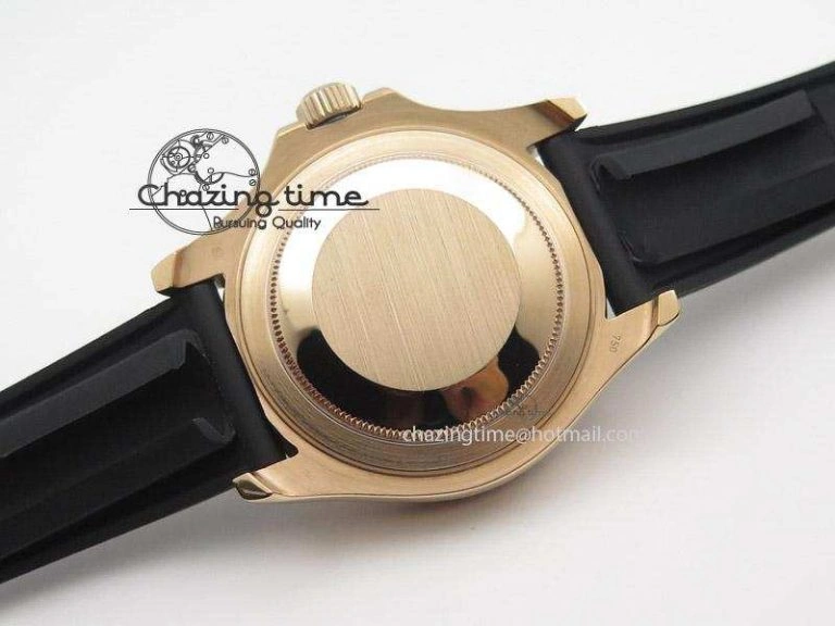 2015 YachtMaster RG Ceramic Bezel BP Maker Best Edition On Black Rubber Strap A2836 V2