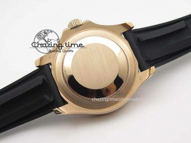 2015 YachtMaster RG Ceramic Bezel BP Maker Best Edition On Black Rubber Strap A2836 V2