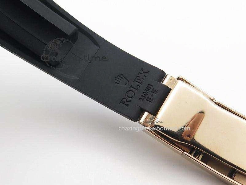 2015 YachtMaster RG Ceramic Bezel BP Maker Best Edition On Black Rubber Strap A2836 V2