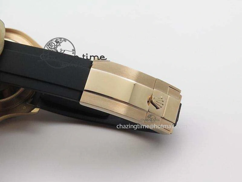 2015 YachtMaster RG Ceramic Bezel BP Maker Best Edition On Black Rubber Strap A2836 V2