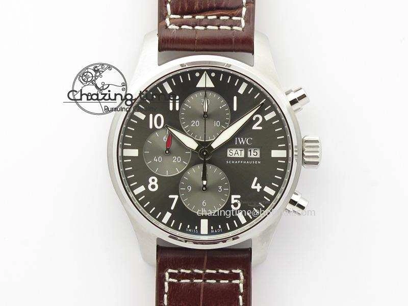 2016 Pilot Chrono SS IW377719 ZF Best Edition On Brown Leather Strap A7750