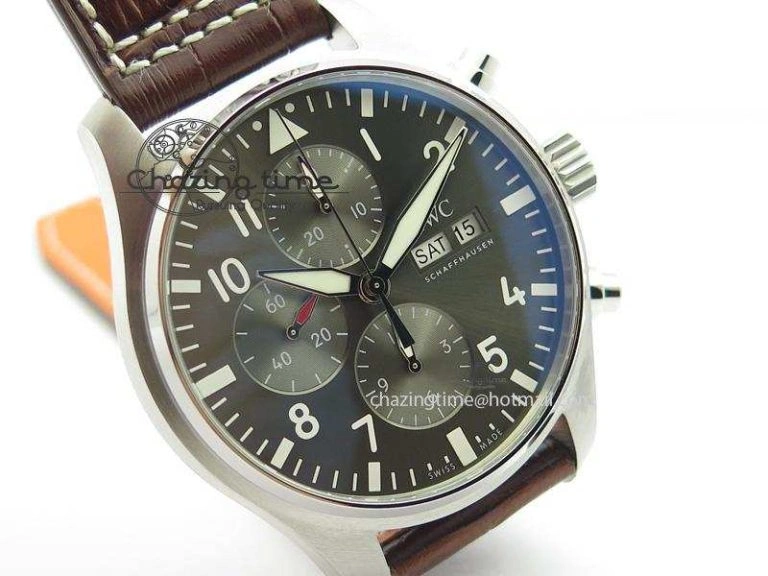2016 Pilot Chrono SS IW377719 ZF Best Edition On Brown Leather Strap A7750