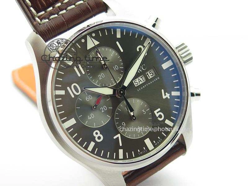 2016 Pilot Chrono SS IW377719 ZF Best Edition On Brown Leather Strap A7750