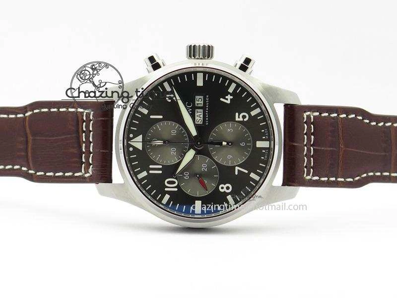 2016 Pilot Chrono SS IW377719 ZF Best Edition On Brown Leather Strap A7750