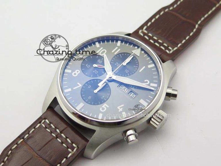 2016 Pilot Chrono SS IW377719 ZF Best Edition On Brown Leather Strap A7750