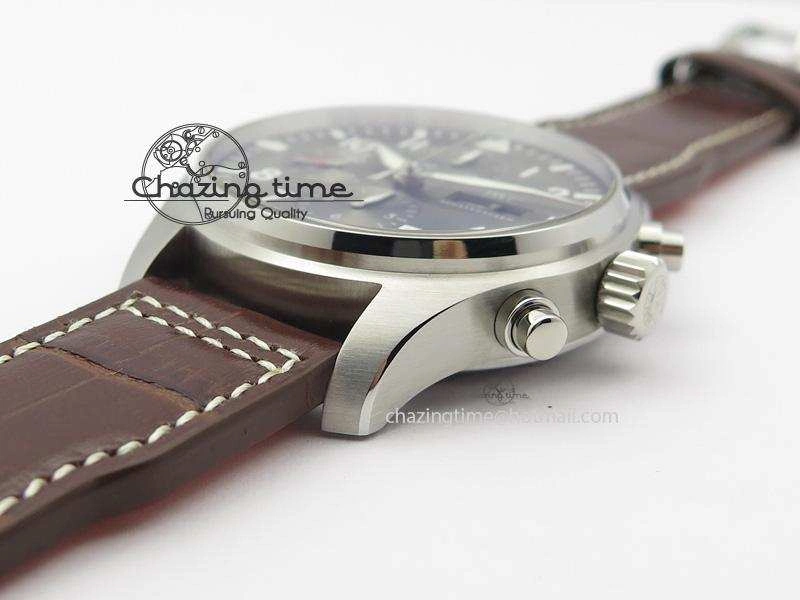 2016 Pilot Chrono SS IW377719 ZF Best Edition On Brown Leather Strap A7750