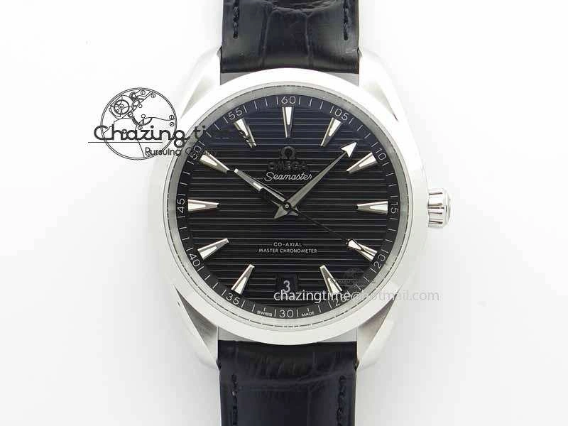 2017 Aqua Terra SS XF Best Edition Black Textured Dial On Black Leather Strap A8900