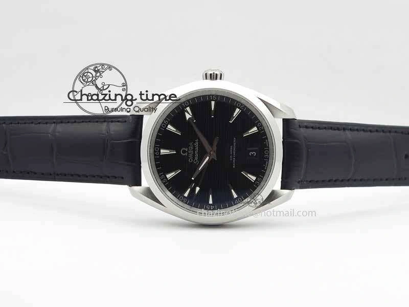 2017 Aqua Terra SS XF Best Edition Black Textured Dial On Black Leather Strap A8900