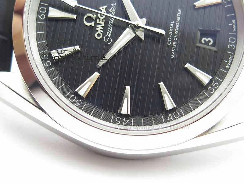 2017 Aqua Terra SS XF Best Edition Black Textured Dial On Black Leather Strap A8900