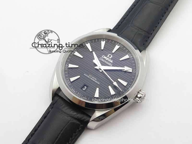2017 Aqua Terra SS XF Best Edition Black Textured Dial On Black Leather Strap A8900