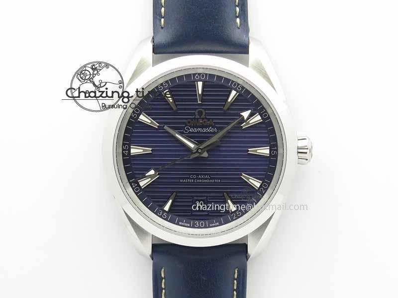 2017 Aqua Terra SS XF Best Edition Blue Textured Dial On Blue Leather Strap A8900