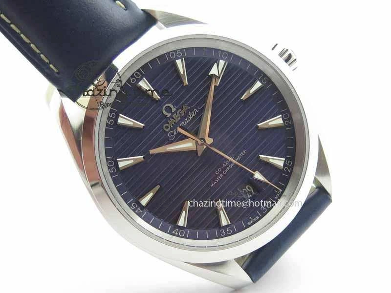 2017 Aqua Terra SS XF Best Edition Blue Textured Dial On Blue Leather Strap A8900