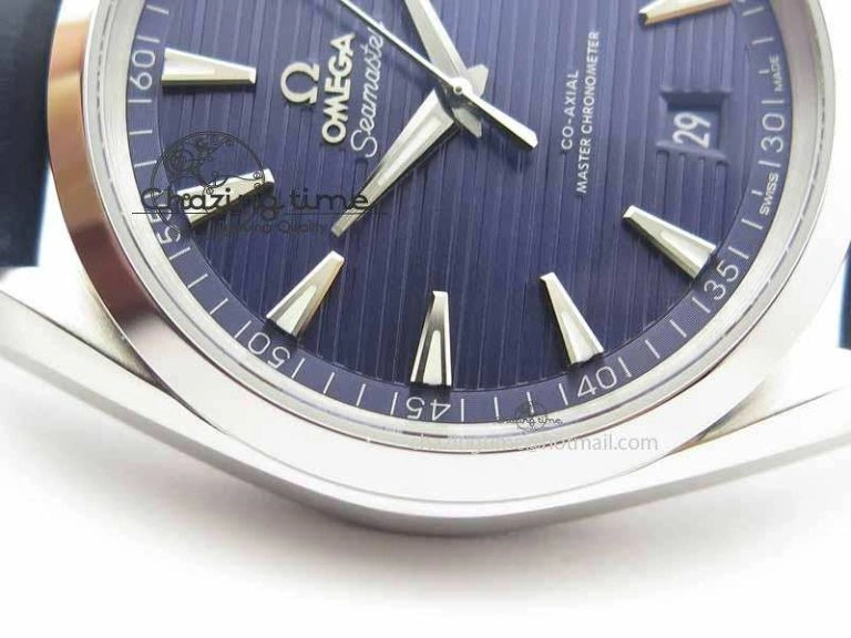 2017 Aqua Terra SS XF Best Edition Blue Textured Dial On Blue Leather Strap A8900