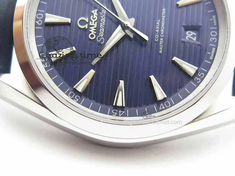 2017 Aqua Terra SS XF Best Edition Blue Textured Dial On Blue Leather Strap A8900