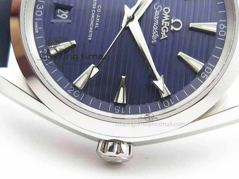 2017 Aqua Terra SS XF Best Edition Blue Textured Dial On Blue Leather Strap A8900