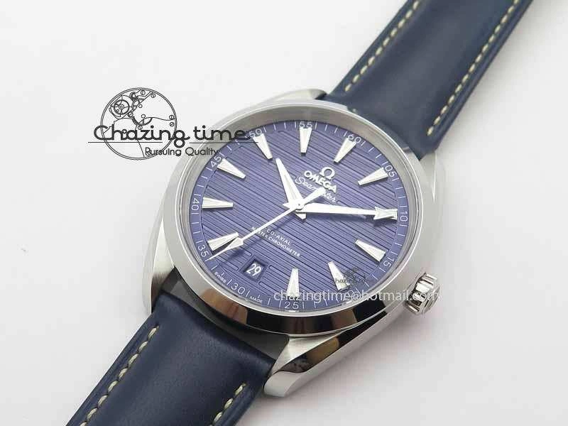 2017 Aqua Terra SS XF Best Edition Blue Textured Dial On Blue Leather Strap A8900