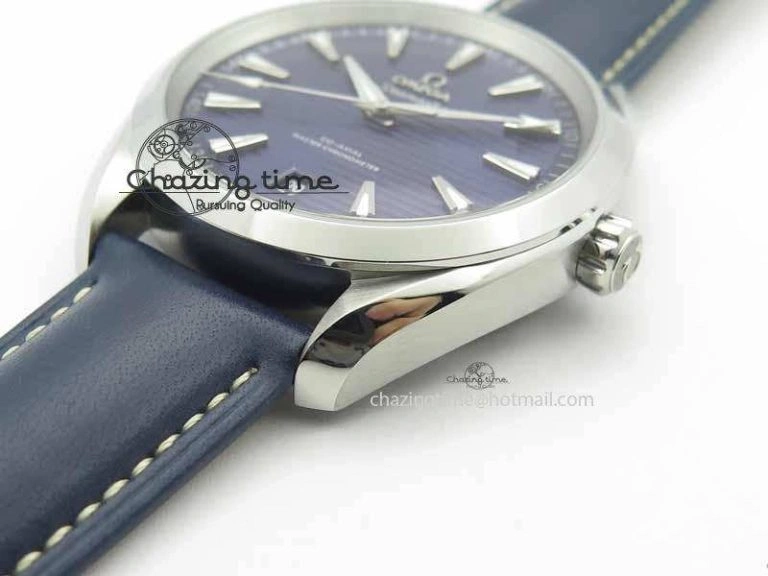 2017 Aqua Terra SS XF Best Edition Blue Textured Dial On Blue Leather Strap A8900