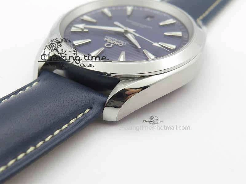 2017 Aqua Terra SS XF Best Edition Blue Textured Dial On Blue Leather Strap A8900