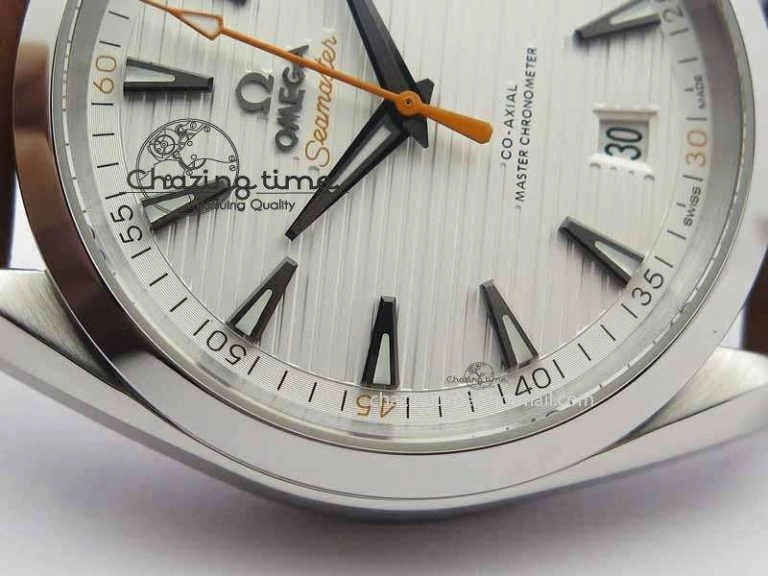2017 Aqua Terra SS XF Best Edition White Textured Dial On Brown Leather Strap A8900