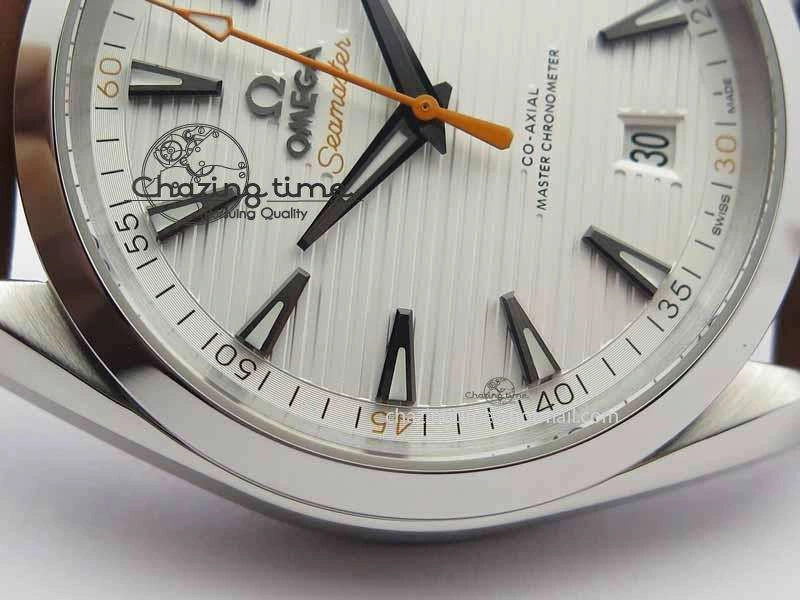 2017 Aqua Terra SS XF Best Edition White Textured Dial On Brown Leather Strap A8900
