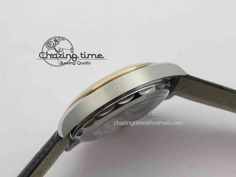 2017 Aqua Terra SS RG XF Best Edition White Textured Dial On Black Leather Strap A8900